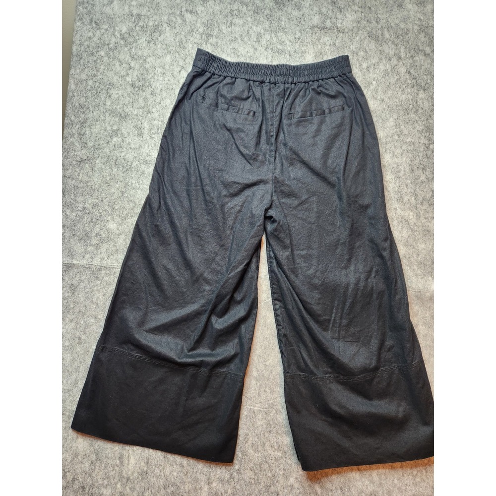 Banana Republic Womens Black Linen Blend Wide Leg Cropped Pants Size S High Rise - Picture 5 of 14